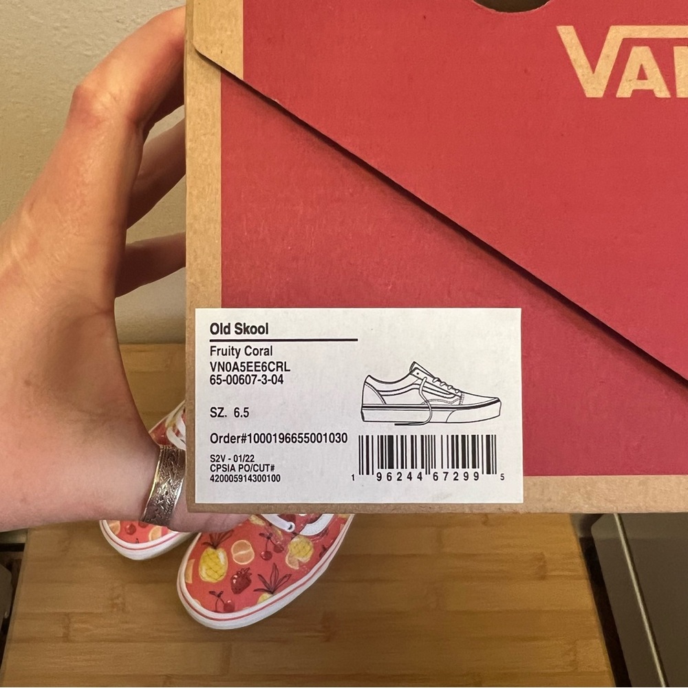 Vans Orange Pineapple Print Old Skool Sneakers - Picture 6 of 6